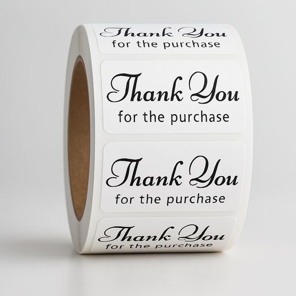 STICKERAFT Other - Thank You Sticker Roll 100 Elegant thank You for the Purchase Labels